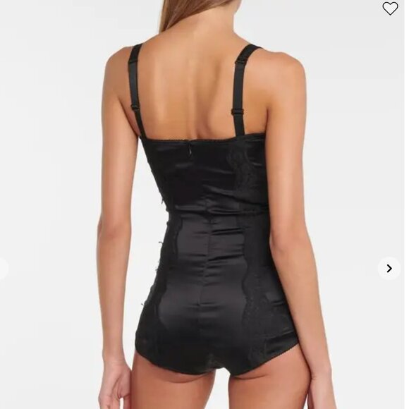 Dolce&Gabbana Silk balconette-bra bodysuit with lace detailing | 36B (EU 90B) - Picture 2 of 10